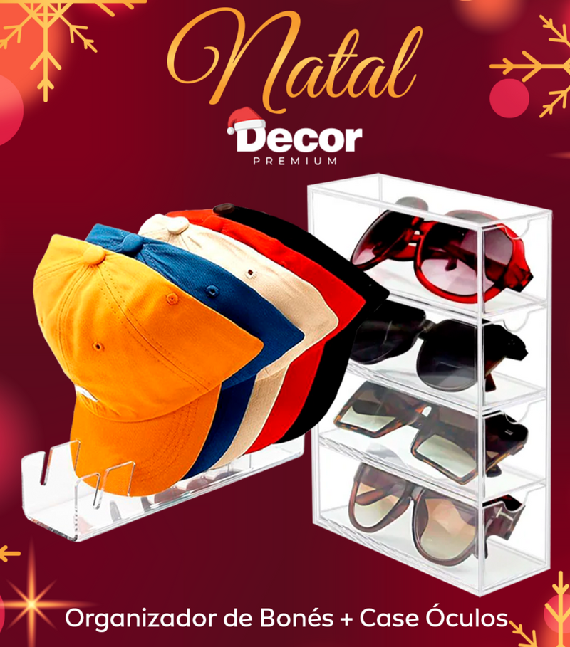 [NATAL MÁGICO] Kit Premium (Case Óculos + Organizador de Bonés)