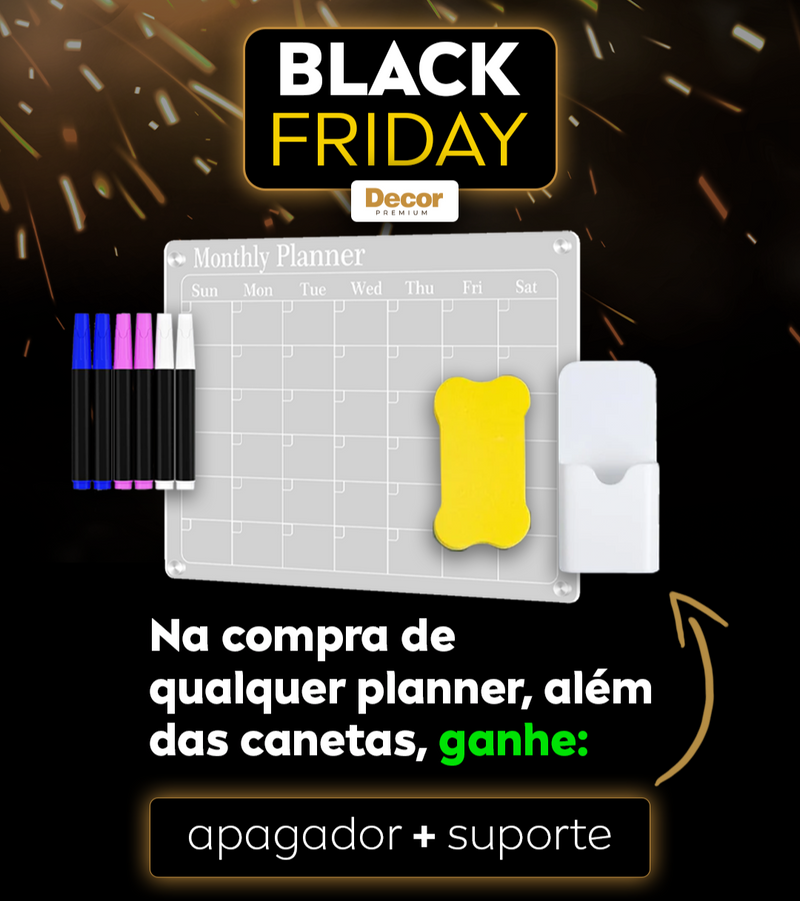 [BLACK FRIDAY]  Planner em Acrílico + Brinde (Apagador + Suporte)